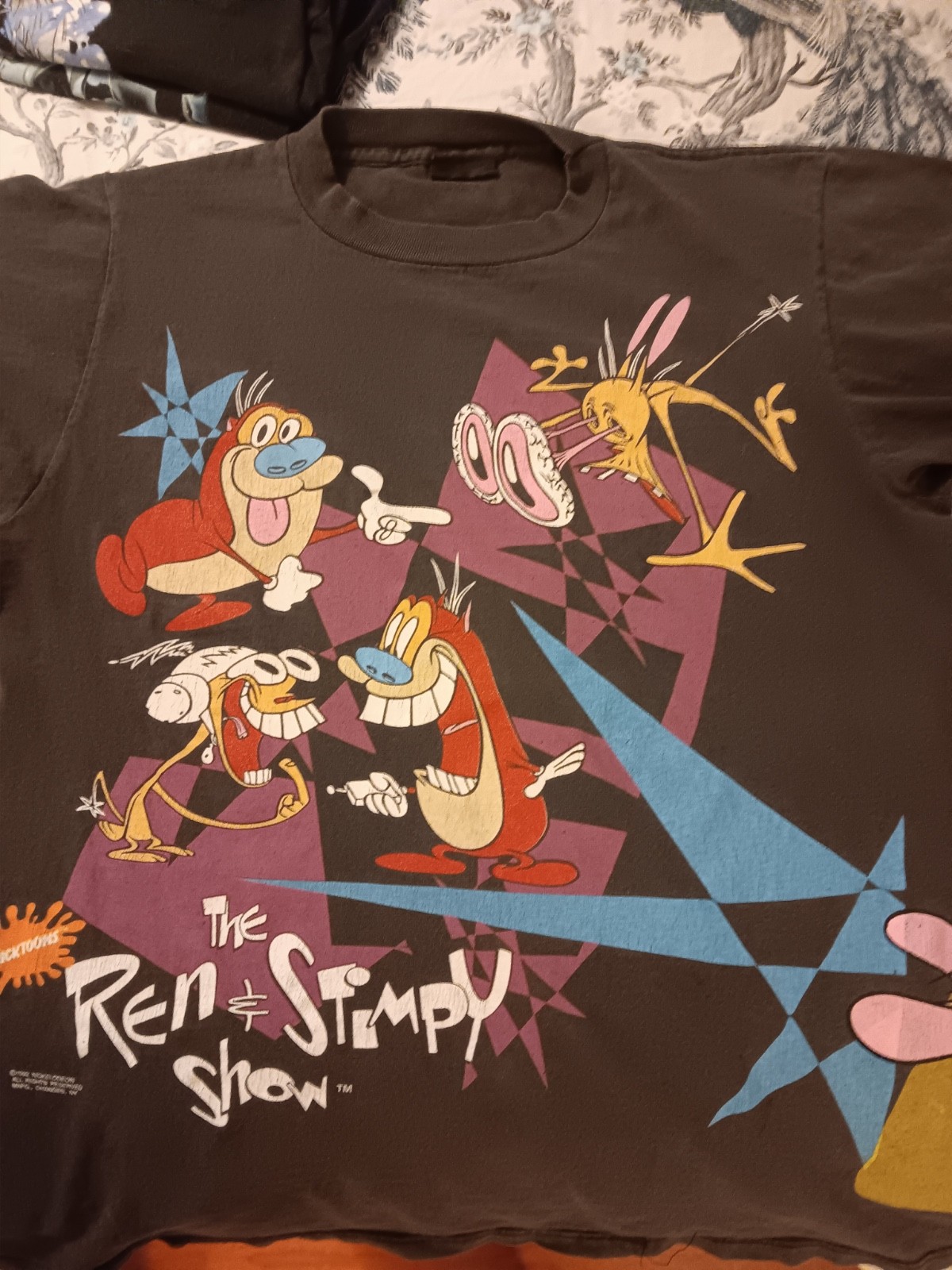 Vintage 1992 Ren and Stimpy back & front print T-Shirt Nickelodeon Nicktoons LG. gallery