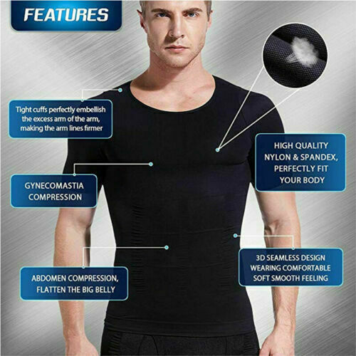 Men's Toning Vest Compression Shirt Tank Gynecomastia Belly Control Body Shaper gallery