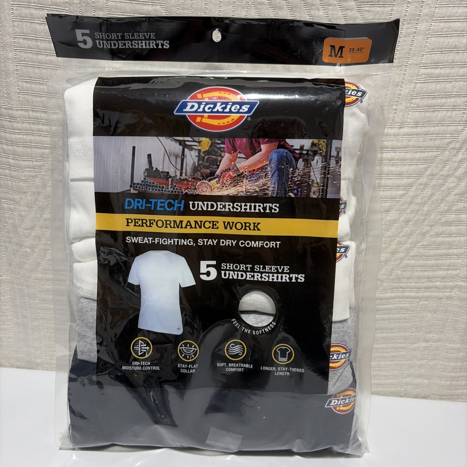 Dickies Dri Tech Performance Work 5 Short Sleeve Undershirts Size M New Colors gallery