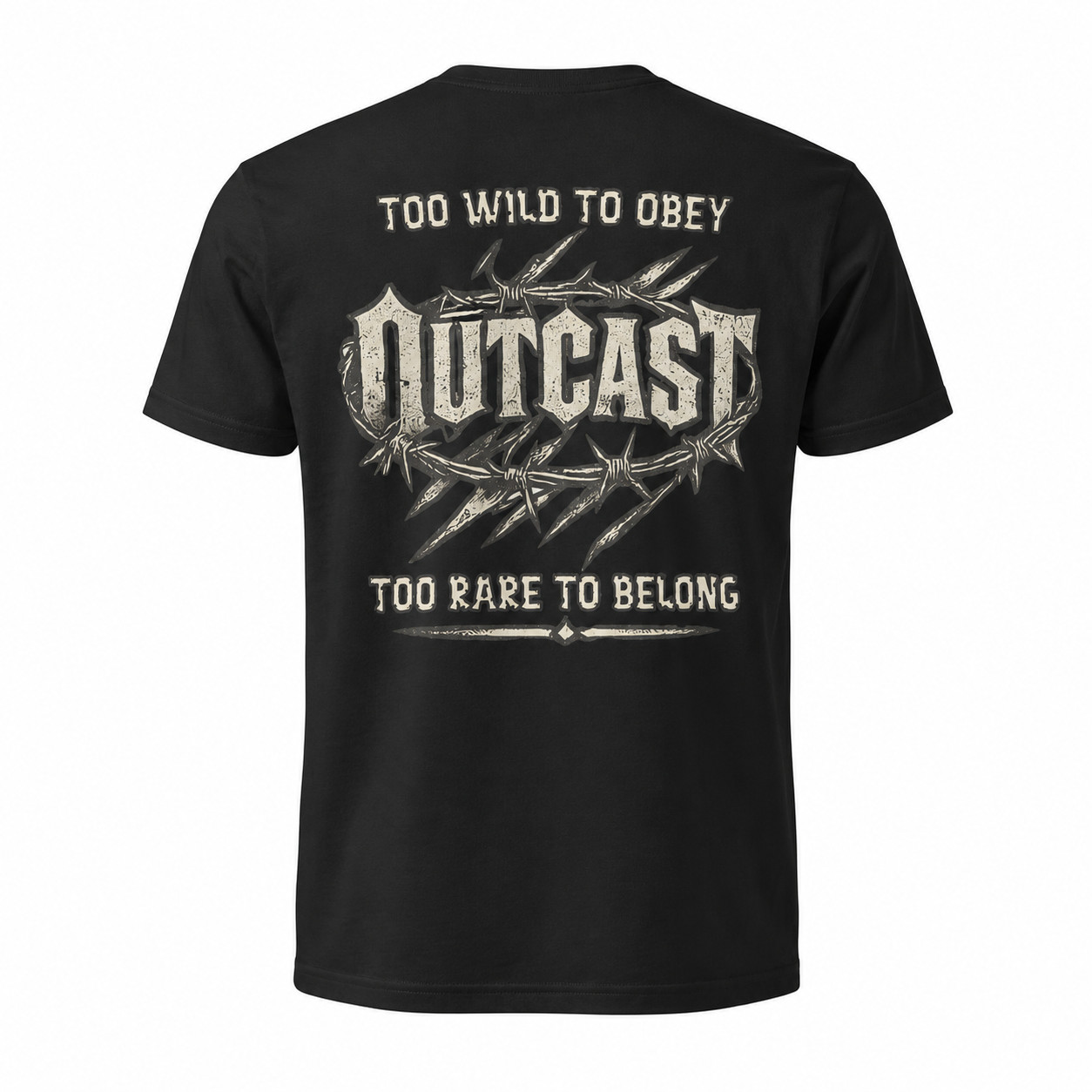 Outcast Gothic Graphic Tee Biker Streetwear Shirt Distressed Western Look gallery
