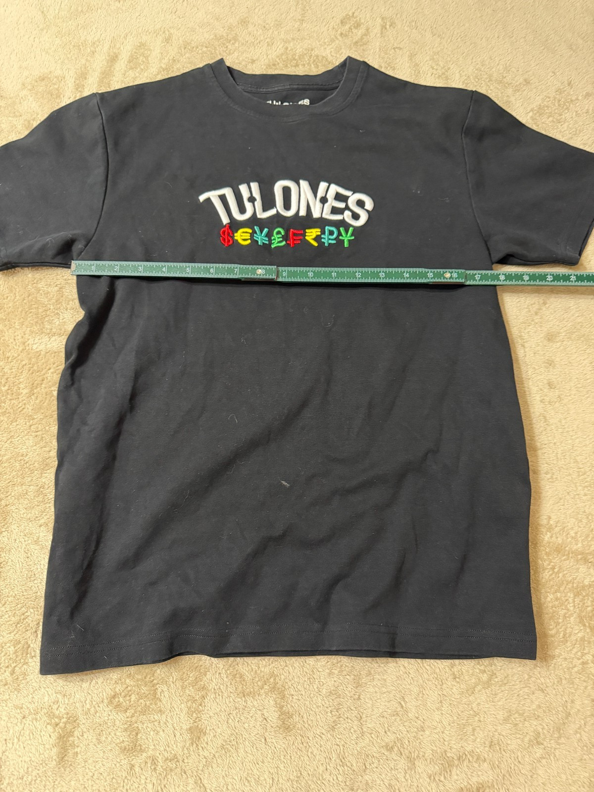 Tulones T Shirt XS Extra Small Black, Embroidered Letters gallery