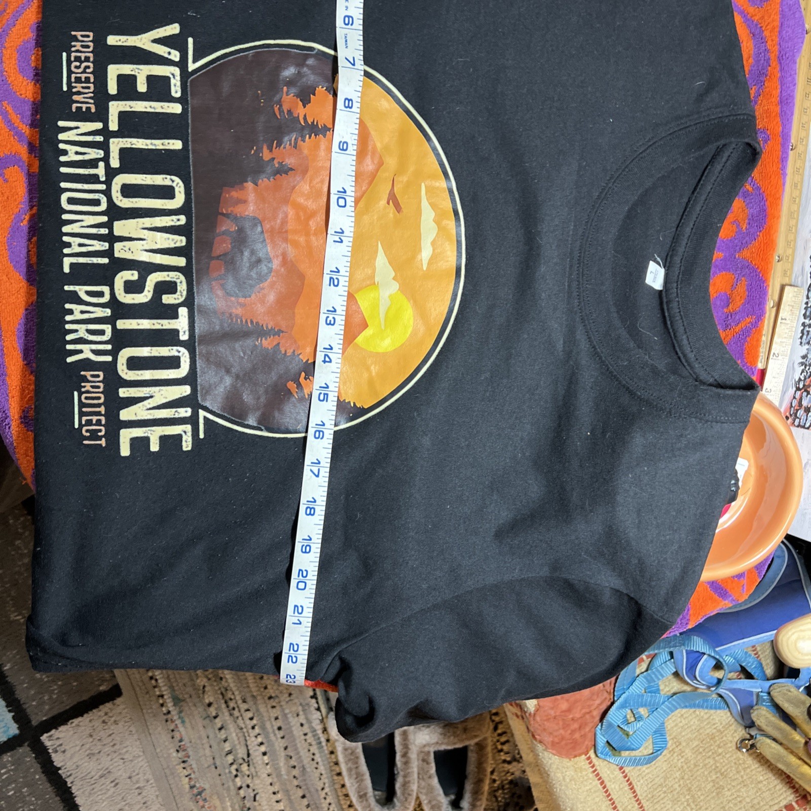 General Standard Yellowstone National Park T shirt Sz L Black Graphic Print gallery