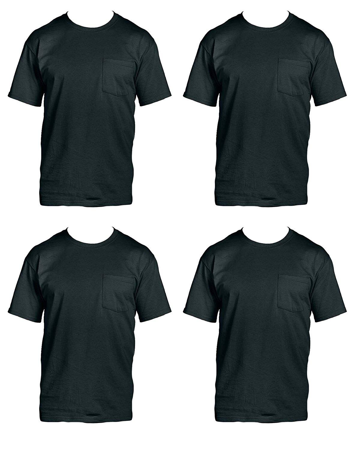 Fruit of the Loom Men's 4-Pack Pocket Crew-Neck T-Shirt - Colors May Vary gallery