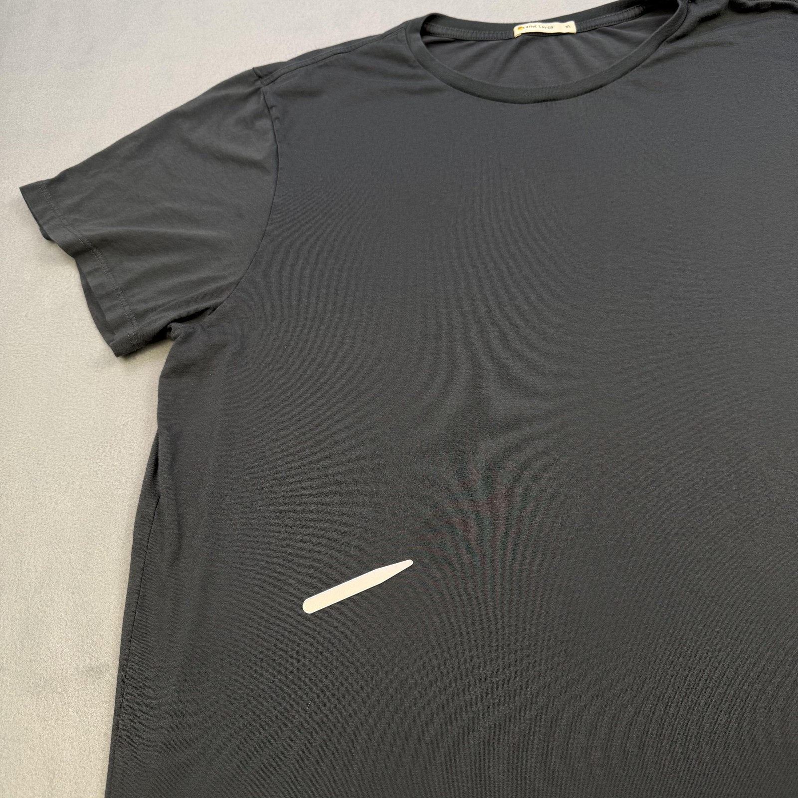 Marine Layer Shirt Mens XL Gray Solid Logo Crewneck Tee Soft Cotton Blend USA gallery