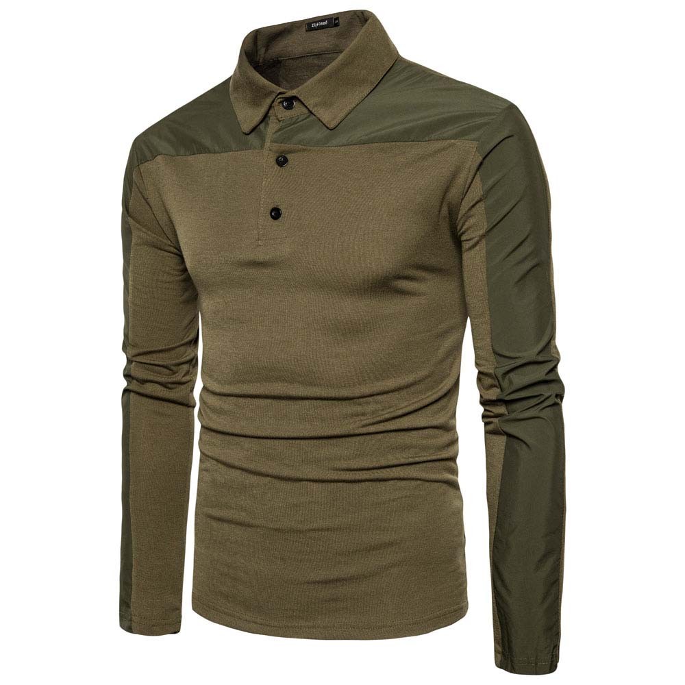 Mens Long Sleeve Shirt Casual Muscle Fit Turn-down Collar Tops T-shirt Blouse gallery