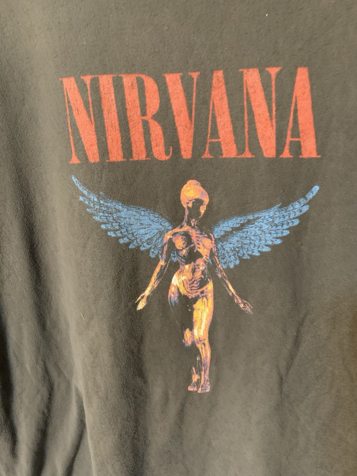 Vintage Y2k Nirvana In Utero Grunge Kurt Cobain T Shirt Grayish Color XL
