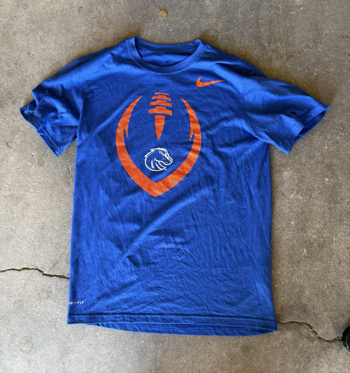 Nike The Nike Tee Dri-FIT Men’s M Blue Orange Crew Neck Graphic Logo T-Shirt
