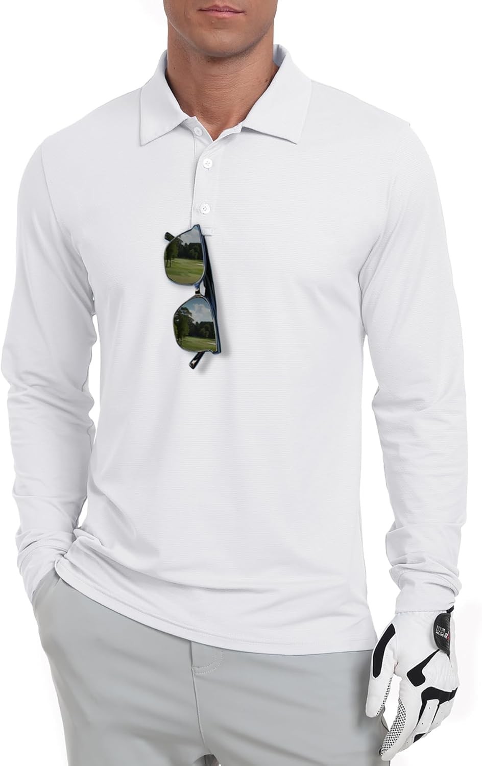 Men's Long Sleeve Golf Polo Shirt UPF 50+ Quick Dry Lightweight Performance Tee gallery