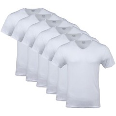 6-pack Men’s Comfortable Jersey 100% Cotton V-Neck T-Shirts,X-Large White