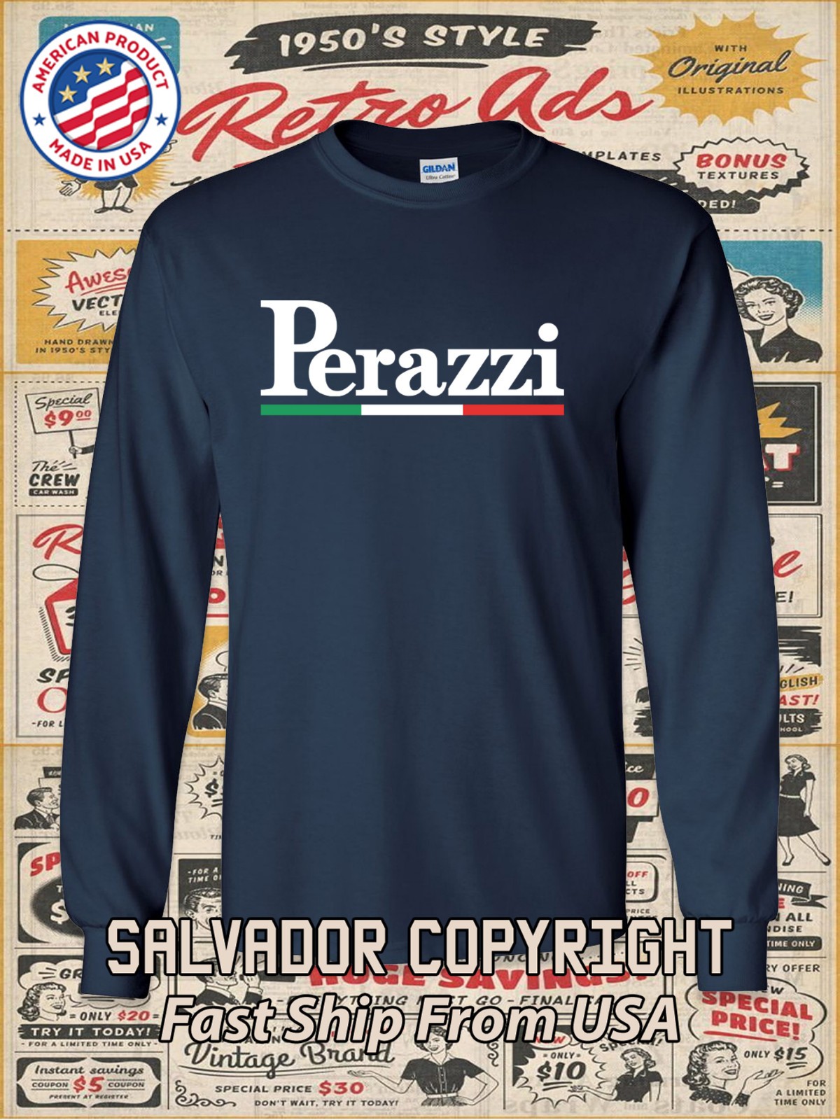 New Perazzi Shotguns Firearms Logo Men's Long Slevee T-Shirt American T-Shirt gallery
