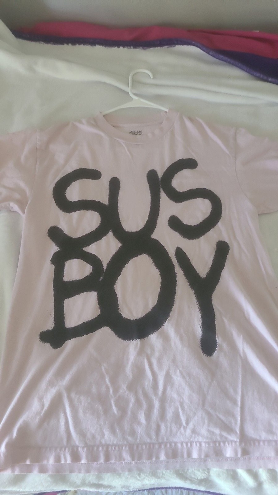 Sus Boy Pink Anarchy Spray Paint Logo Tee Size Medium