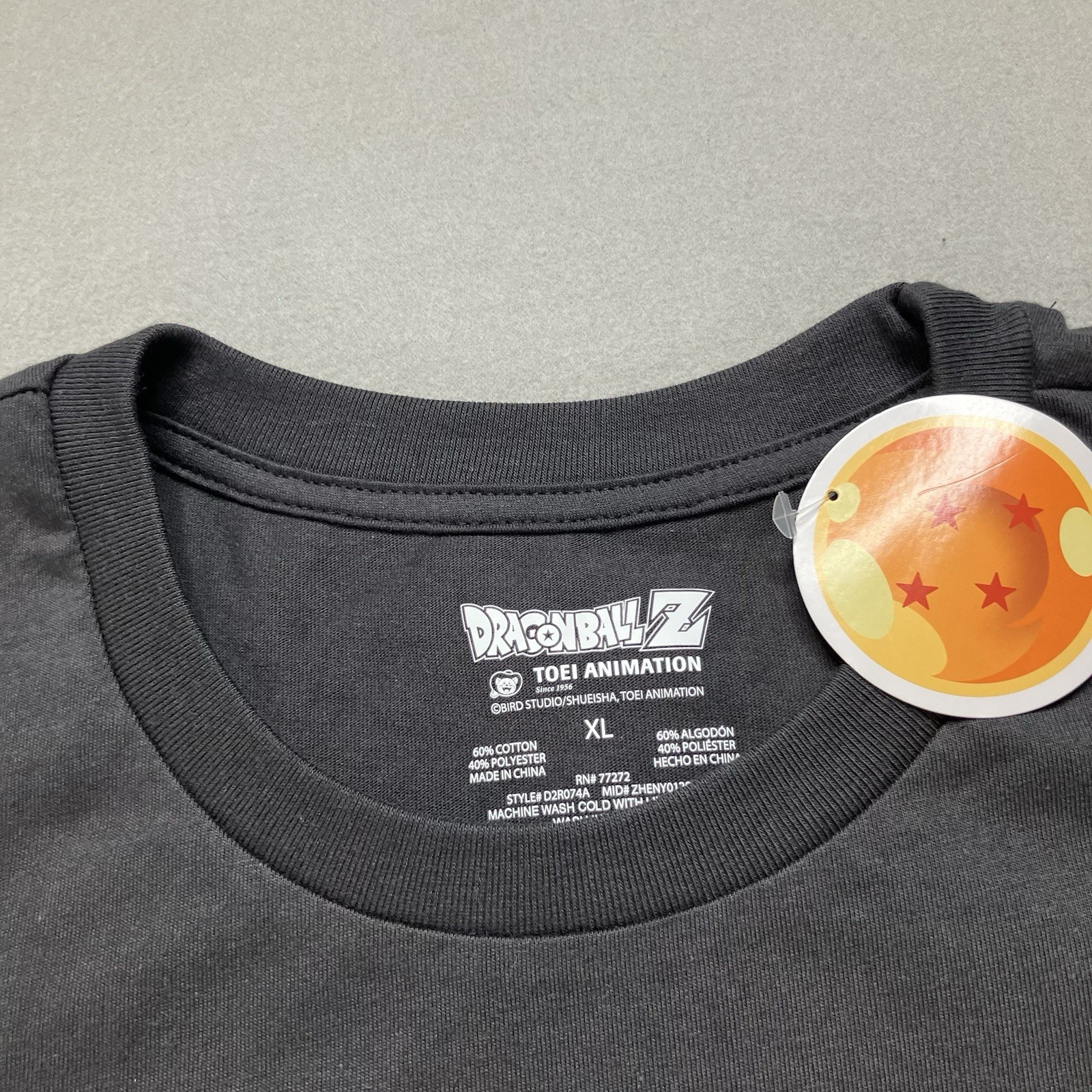 Dragon Ball Z Crew Neck Double Sided Graphic Print T-Shirt Black Men's Size XL gallery