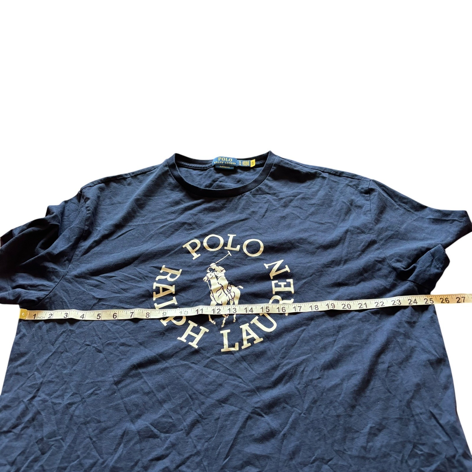 Polo Ralph Lauren Mens XL Classic Fit Navy Blue Big Pony Graphic T-Shirt Cotton gallery
