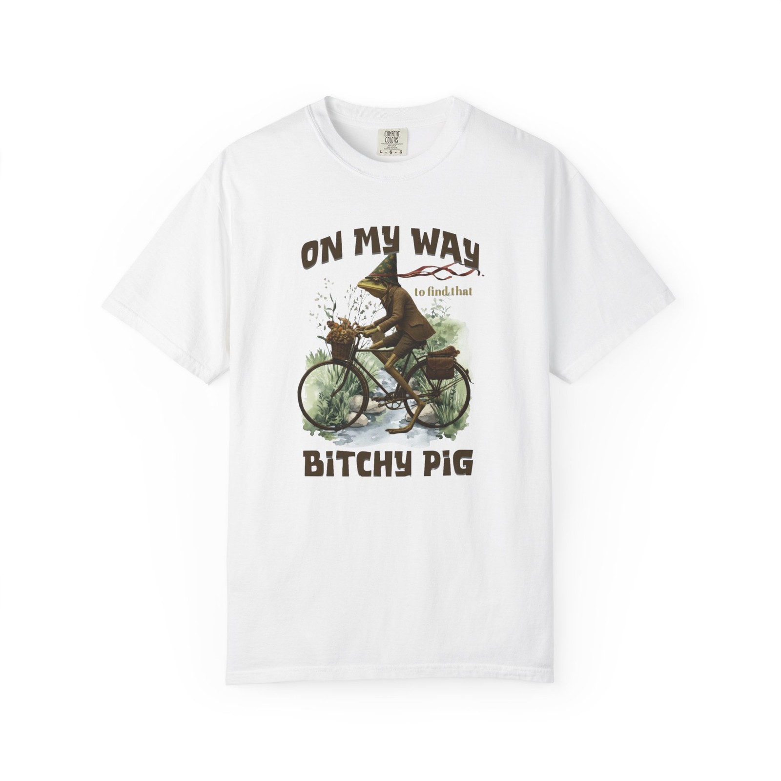 Funny Frog Graphic Tee, On My Way Bitchy Pig T-Shirt, Quirky, Dark Humor gallery