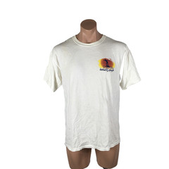 Beach Rays Floral Surfer Beach USA White Vintage 90s T-shirt Large Neon Hawaii