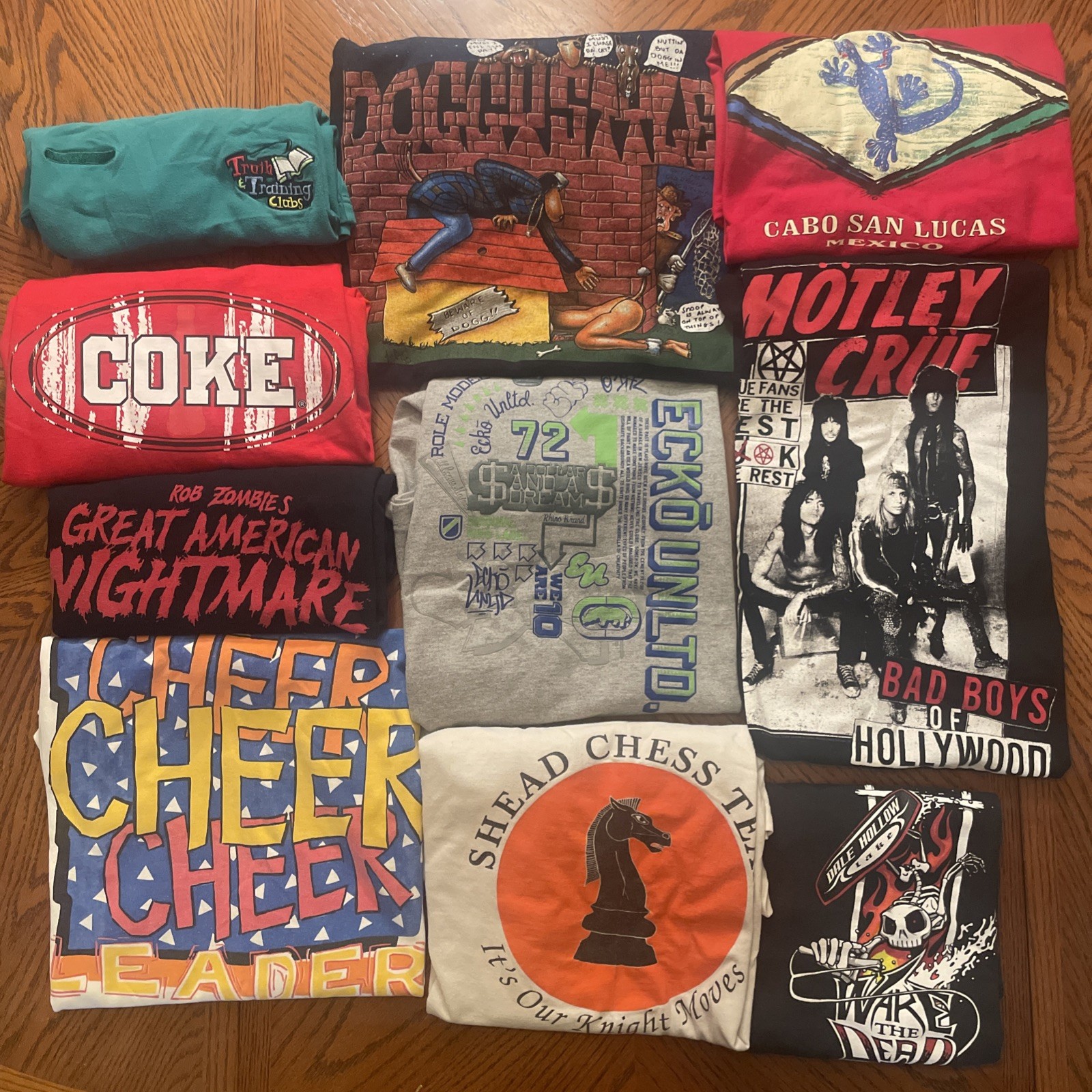 Vintage T-Shirt Lot Of 10 80s 90s Y2K Modern Band Motley Crue Snoop Dogg Ecko