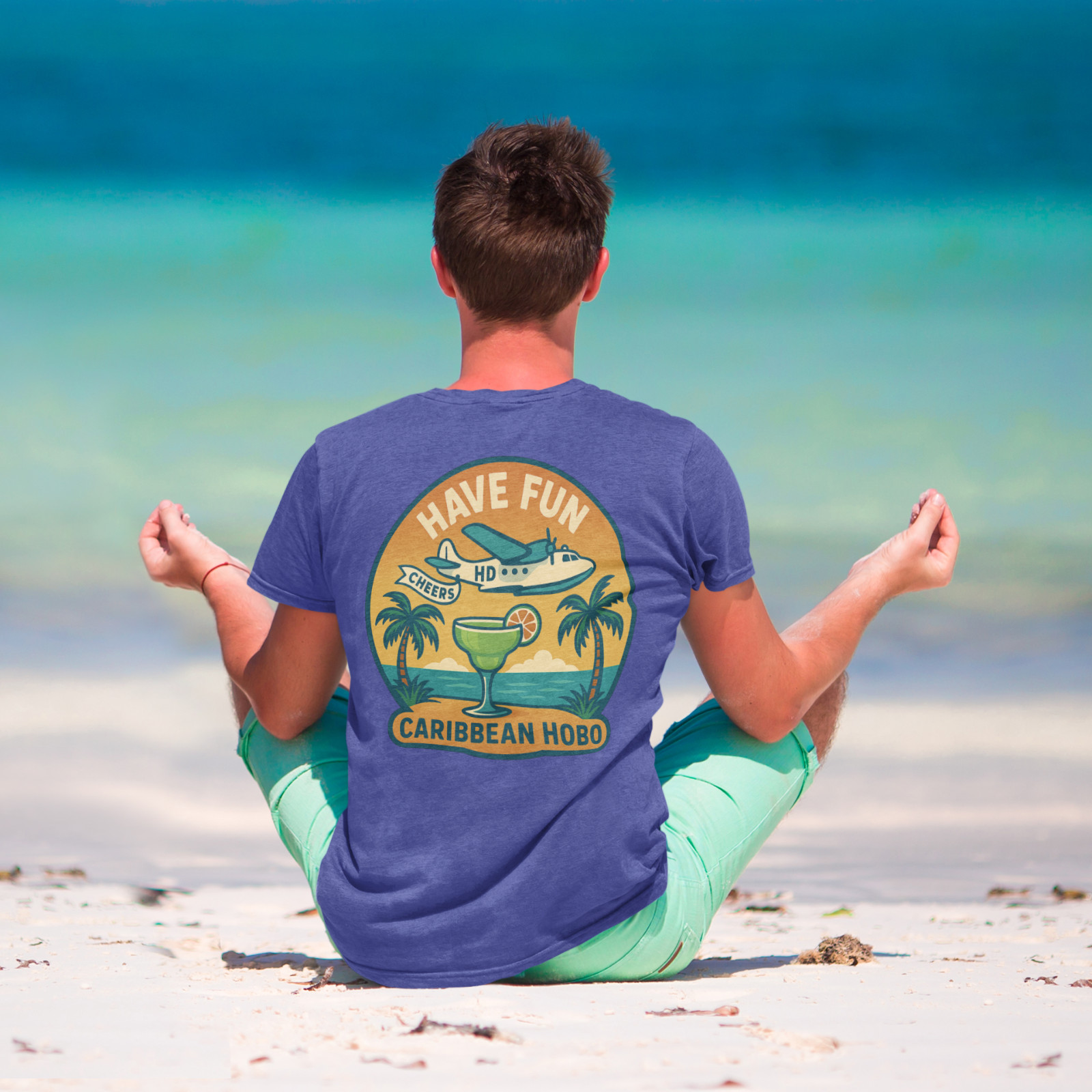 Caribbean Hobo Fun T-shirt key west island Florida Havana seaplane Margaritas gallery