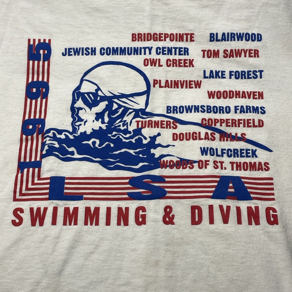 Vintage 1995 LSA Swim Dive Competition Louisville KY Shirt Sz M Team