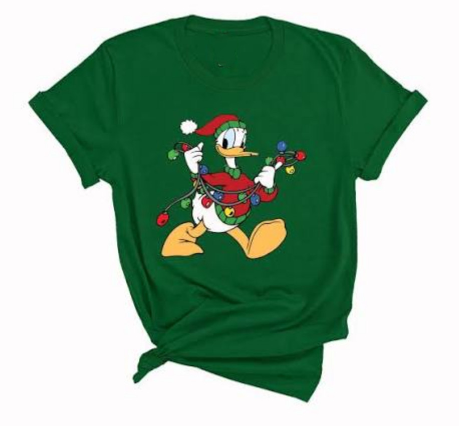 Christmas Duck t-shirt Unisex Cotton Green all size CH025