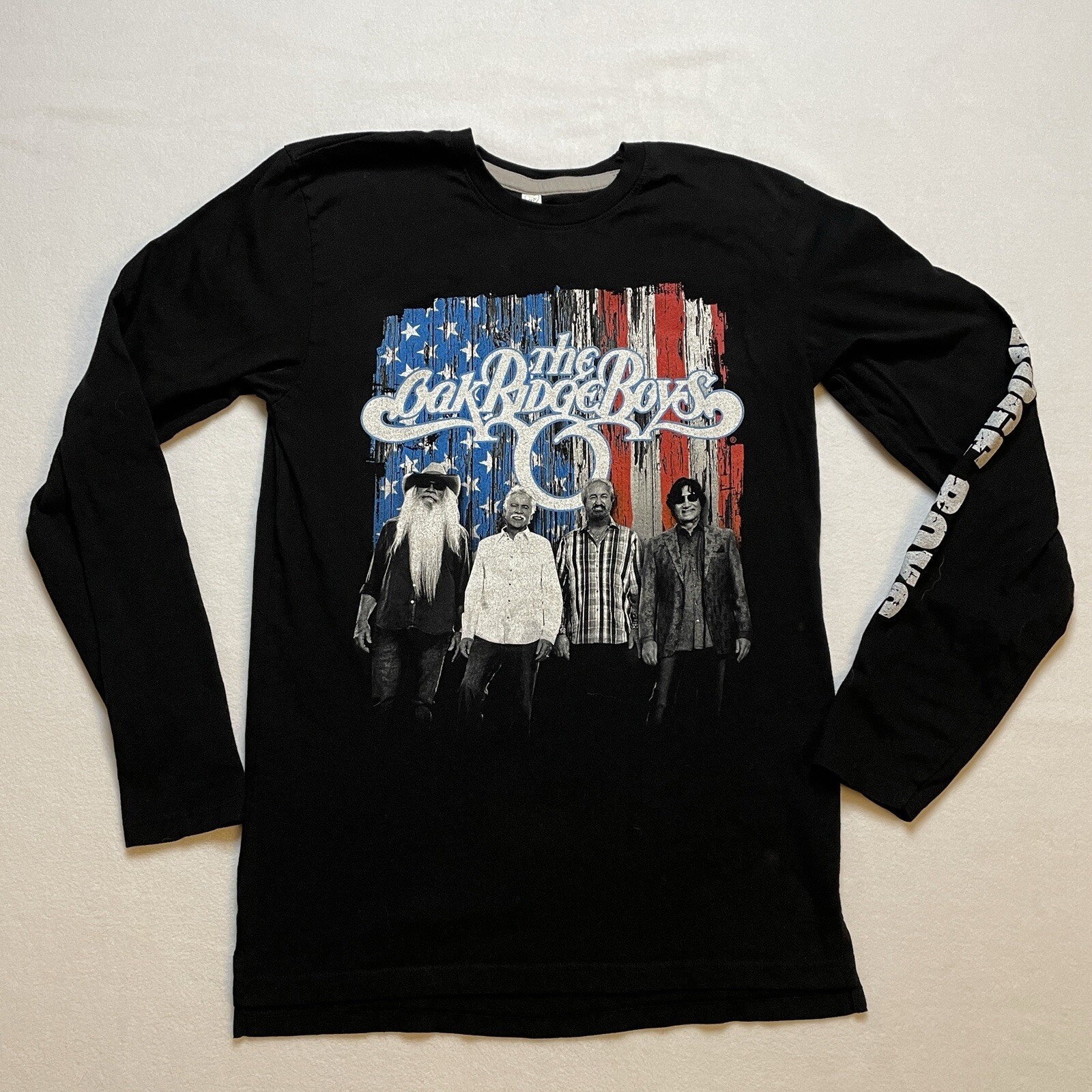 The Oak Ridge Boys Shirt Men’s Medium Long Sleeve Double Sided Black Patriotic
