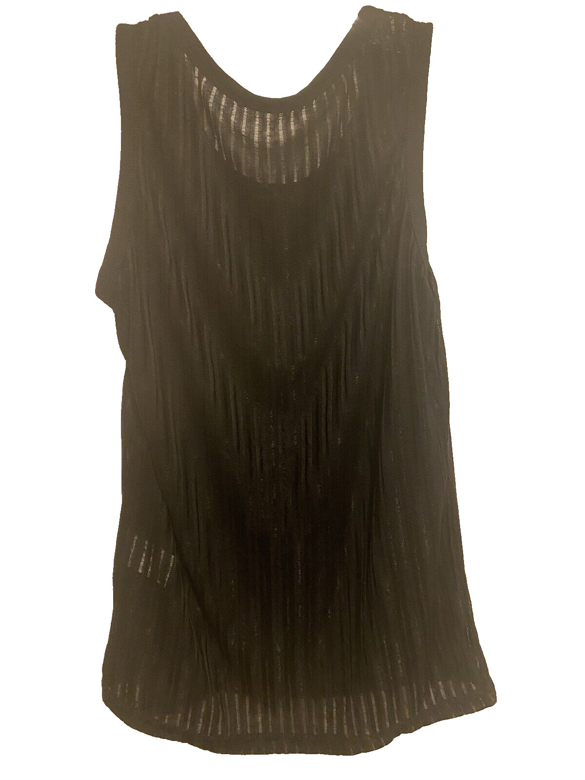 Mens Black Semi-Sheer Striped Sleeveless Muscle Tank Top Size Medium NWOT gallery