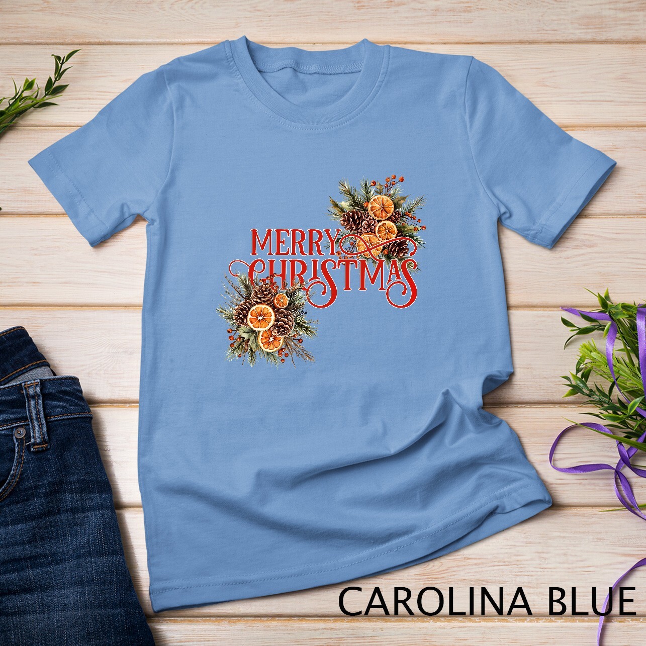 Festive Winter Wreath Holiday Graphic Funny Christmas Shirt Unisex T-shirt gallery