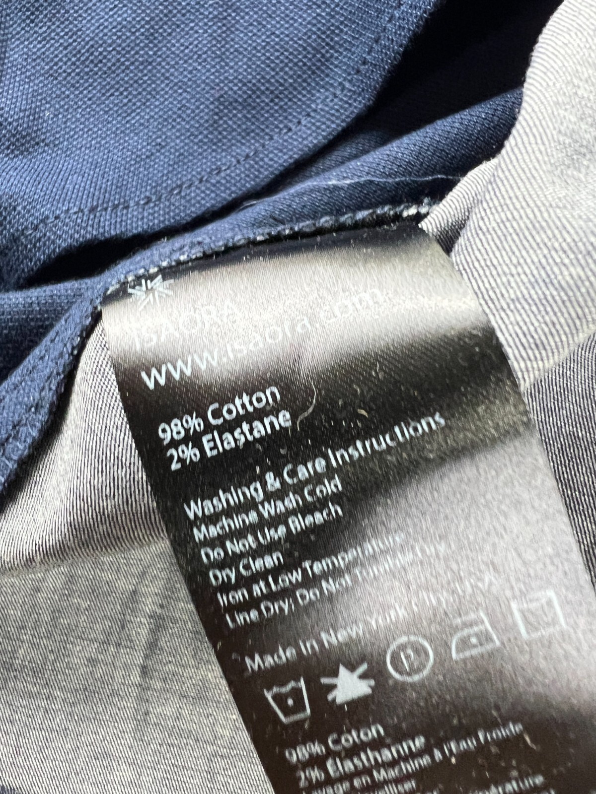 ISAORA Chambray BUTTON DOWN SHIRT SMALL Knit Back Blue Made in USA NEW w/ tags!! gallery