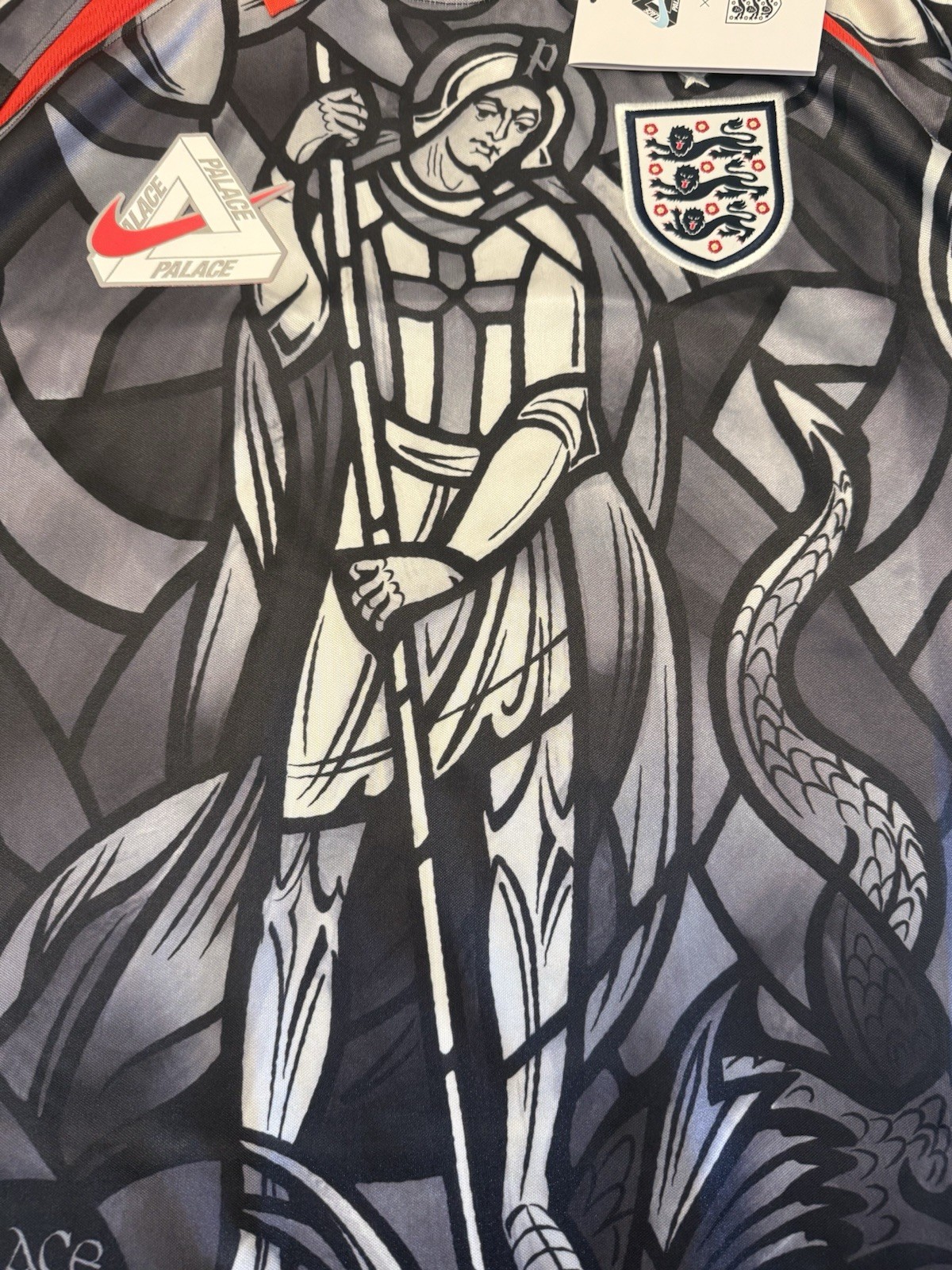 Palace x England Nike Jersey - Pewter Grey Black White - Size Small IN-HAND gallery