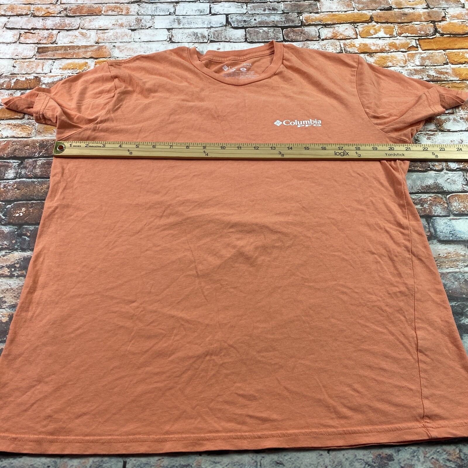 Columbia PFG Shirt Adult Large Orange Short Sleeve Fishing Camping Outdoor Mens gallery