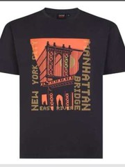 ESPIONAGE BLACK MANHATTAN PRINT T393 TEE SHIRT 2XL3XL4XL5XL6XL7XL8XL