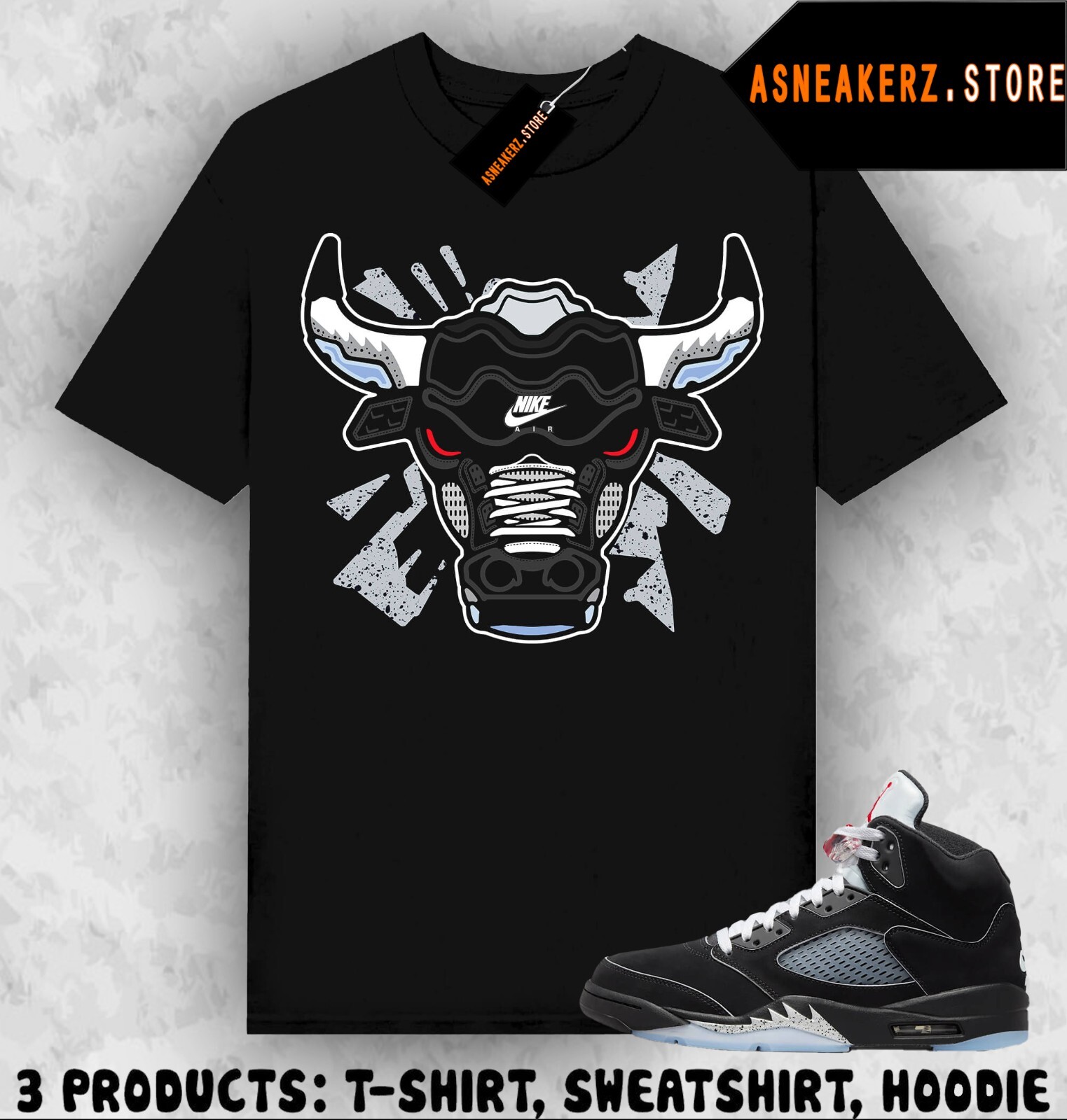 Shirt Matching AJ 5 OG Black Metallic Reimagined Sneaker Sneakerhead Bulls 23 gallery