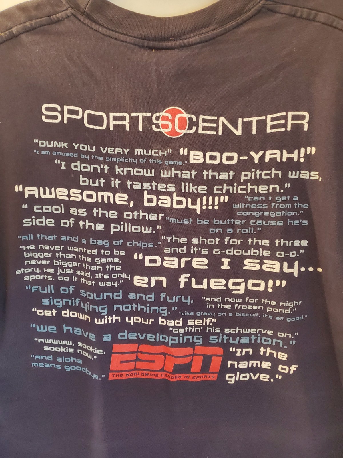 Vintage 90s ESPN Sportscenter TV Show Promo Shirt Size Extra Large XL Navy Blue gallery