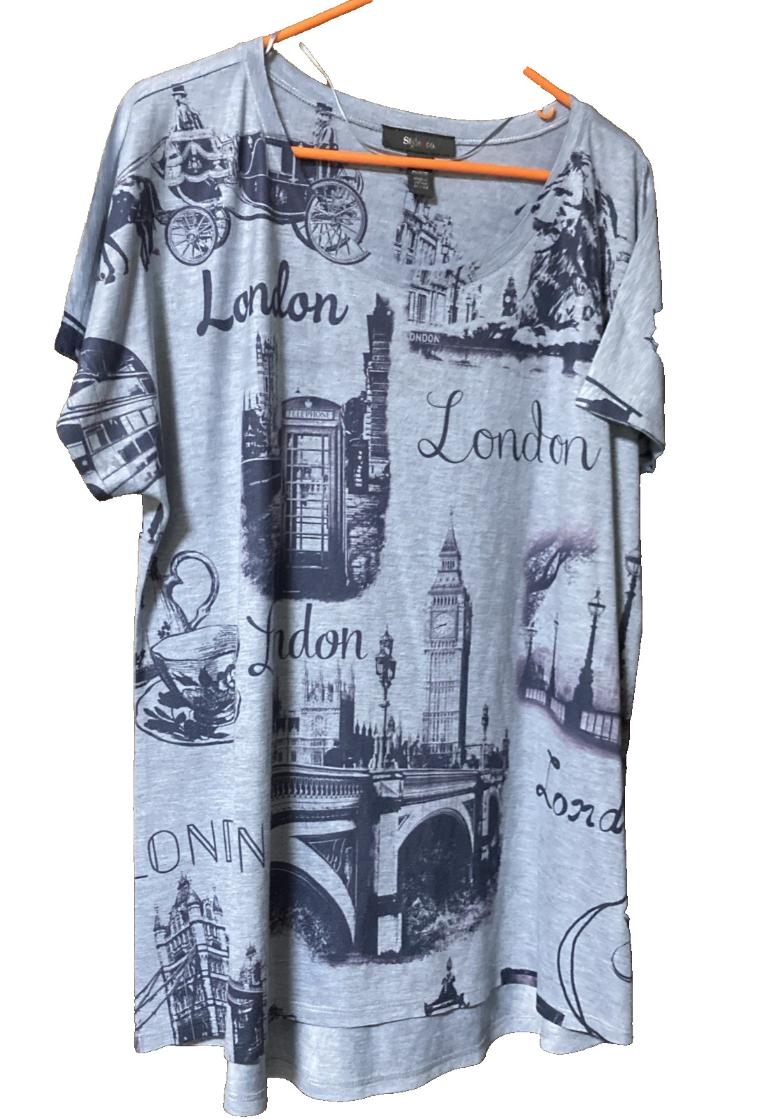 London England United Kingdom Souvenir Gift Unisex T-Shirt Sz XL gray black NEW