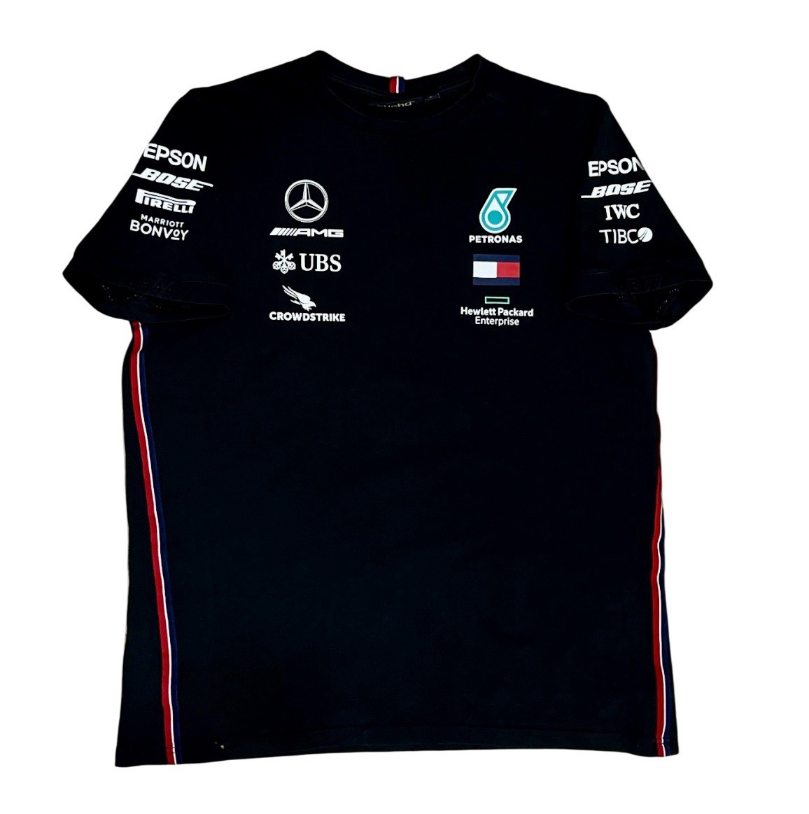 MERCEDES BENZ PETRONAS AMG OFFICIAL MOTORSPORT LH 44 VB 77 T SHIRT SIZE L MENS