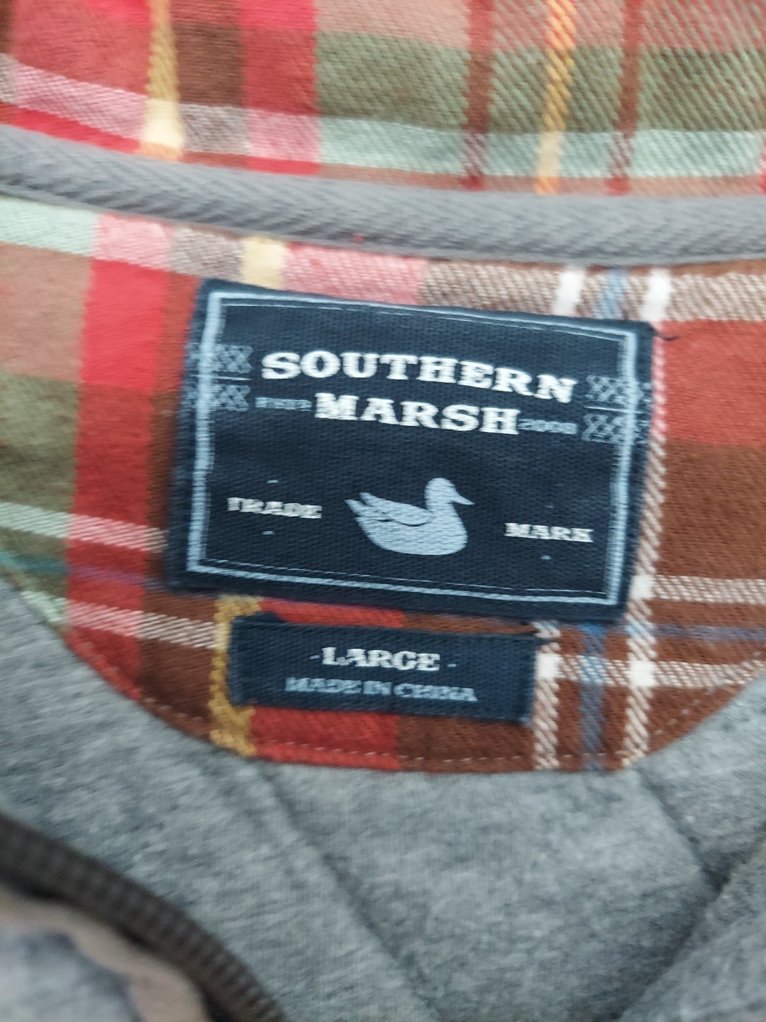 Southern Marsh Shooting Shirt Pullover Mens Large Gray Quilted 1/4 Zip Outdoor gallery