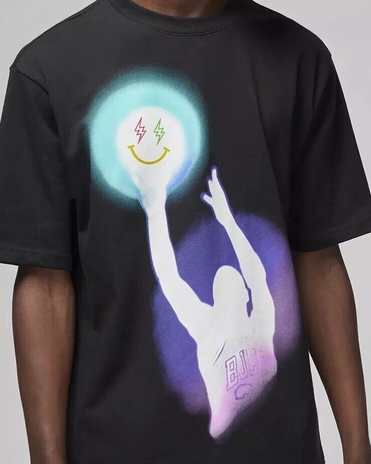 Nike Men's Air Jordan x J Balvin Short Sleeve T-Shirt Black DR2962-010 SZ Medium gallery