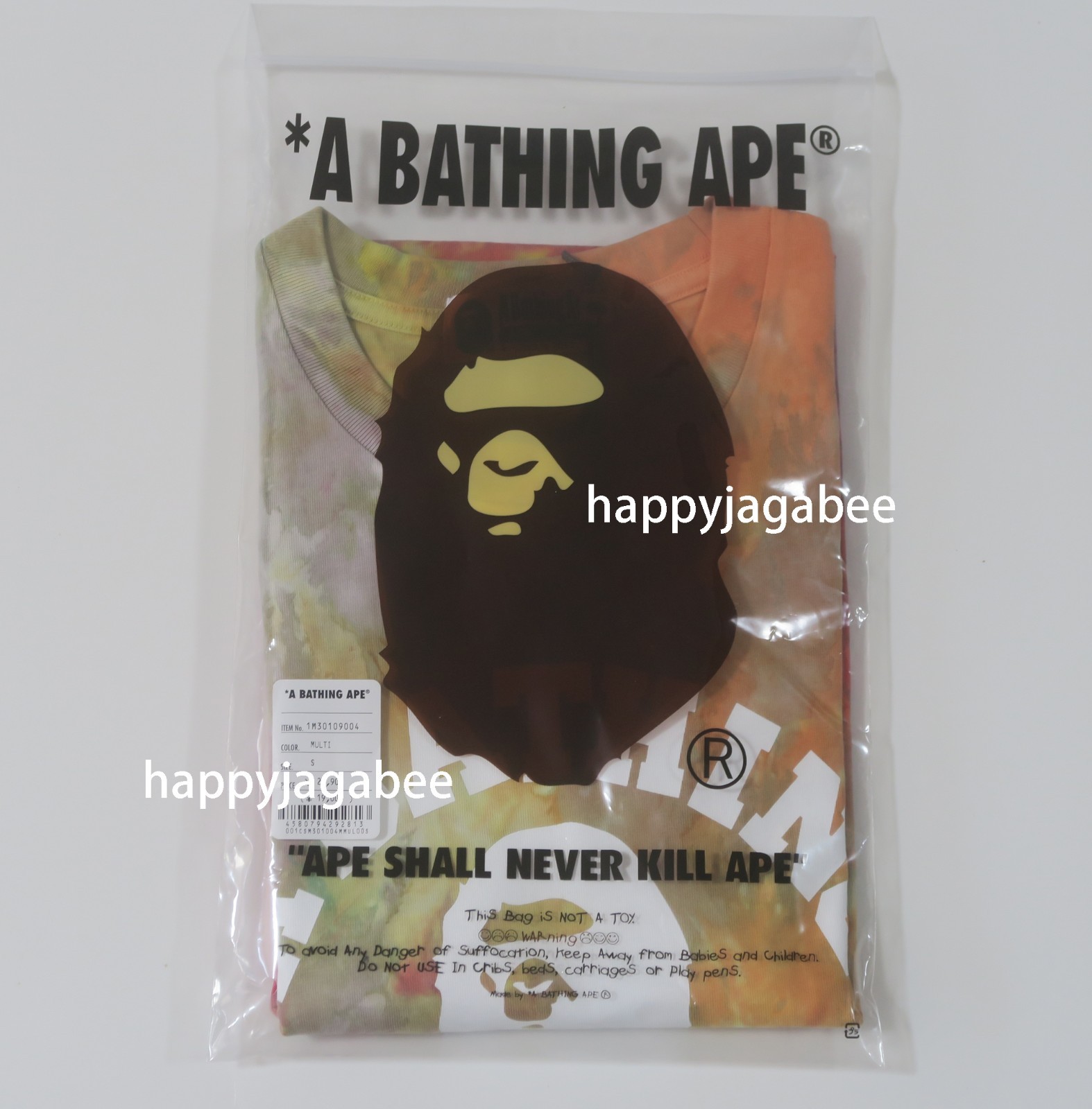 A BATHNIG APE Men's TIE DYE COLLEGE RELAXED FIT TEE 1M30109004 gallery