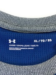 NWT Under Armour Men’s Textured Waffle Knit Crew Neck Navy Blue Gray T-Shirt XL