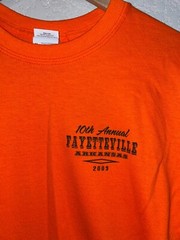 2009 Fayettevilla AK Arkansas Orange Motorcycle Biker Shirt Tee 2000s M Medium