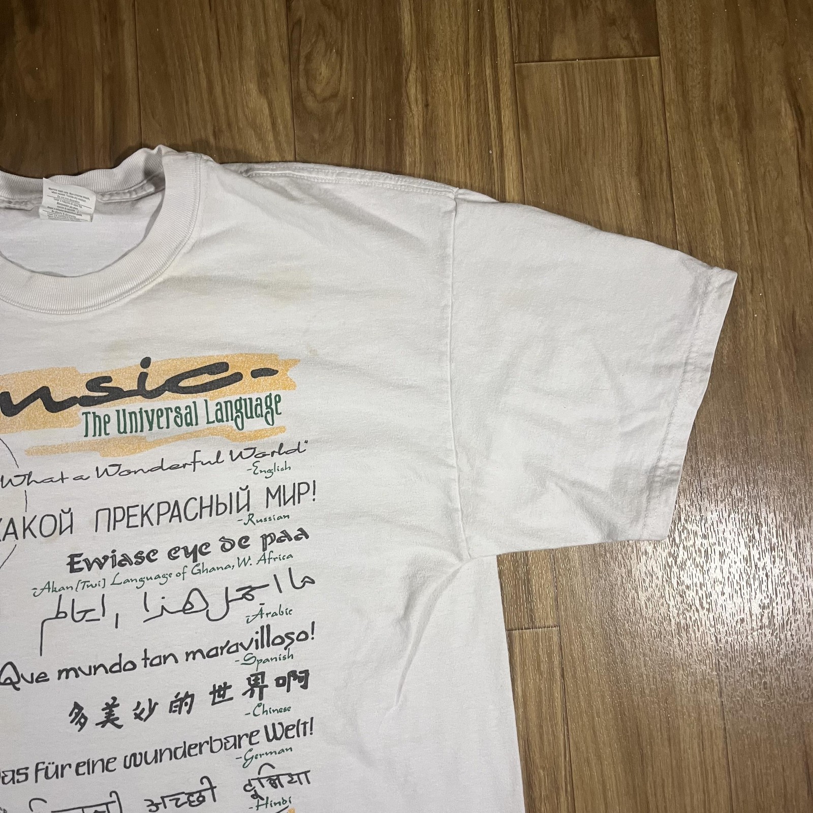 Vintage Louis Armstrong Music Universal Language Shirt Mens Large Double Sided gallery