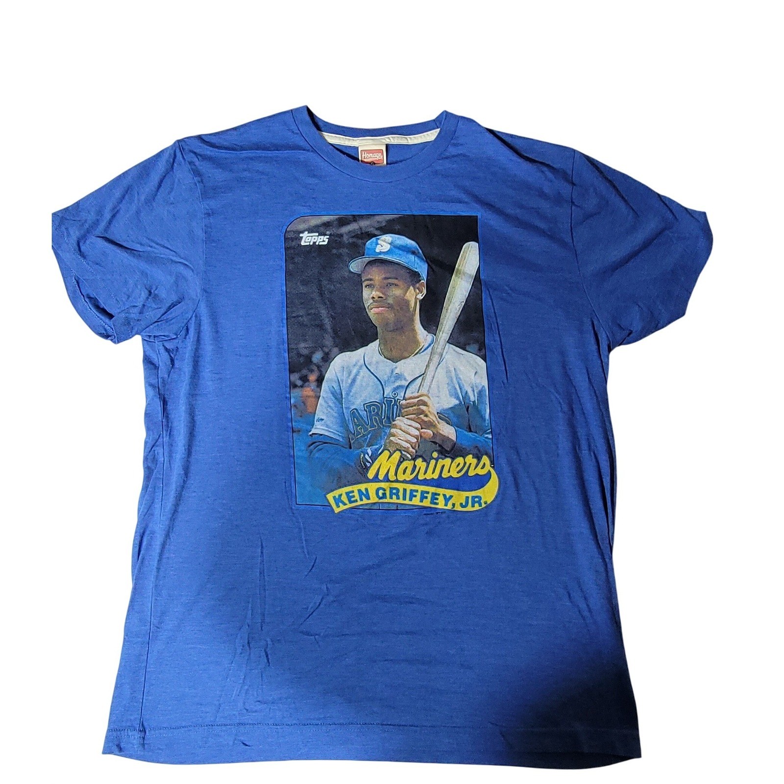 Homage Topps Ken Griffey Jr Seattle Mariners Blue Graphic T-Shirt Mens XL gallery