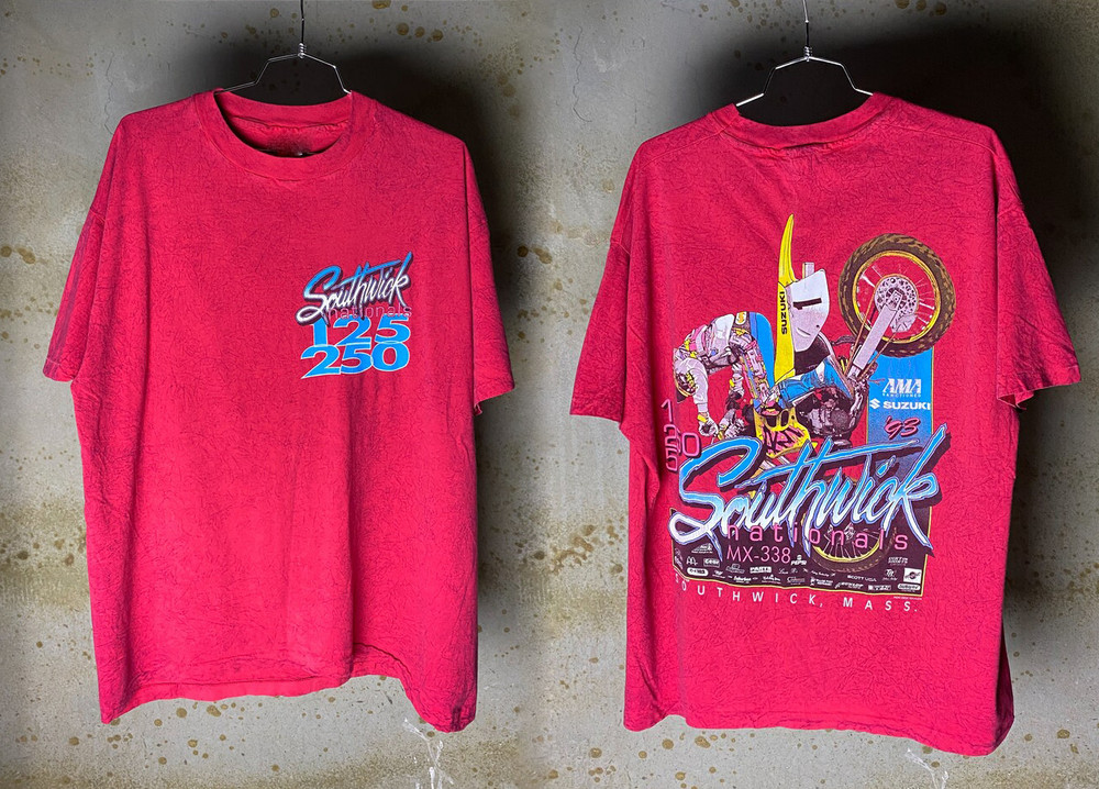 Vintage 1993 Southwick Pro Motocross National Single Stitch T-Shirt featuring Gu