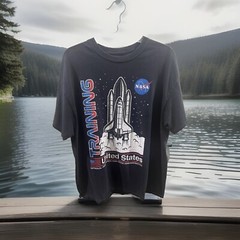 Vtg NASA Training T Shirt X-LARGE Space Shuttle Launch Weather Graphics NeonRiot