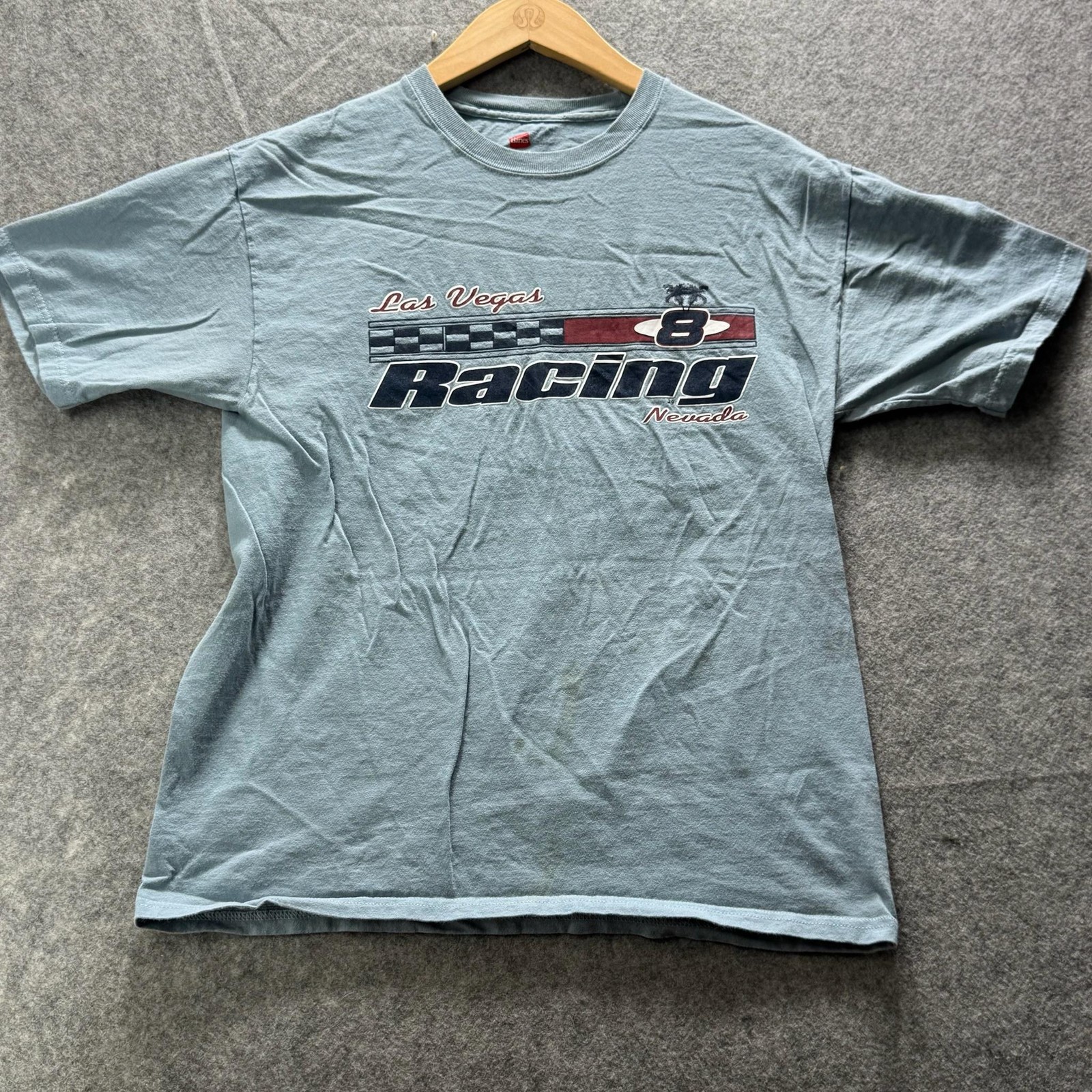Hanes Shirt Mens M Blue Las Vegas Racing Nevada 8 Graphic Tee Tagless Cotton gallery