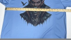 Handmade Horror Vampire Graphic T-Shirt Blue XL Gothic Tee
