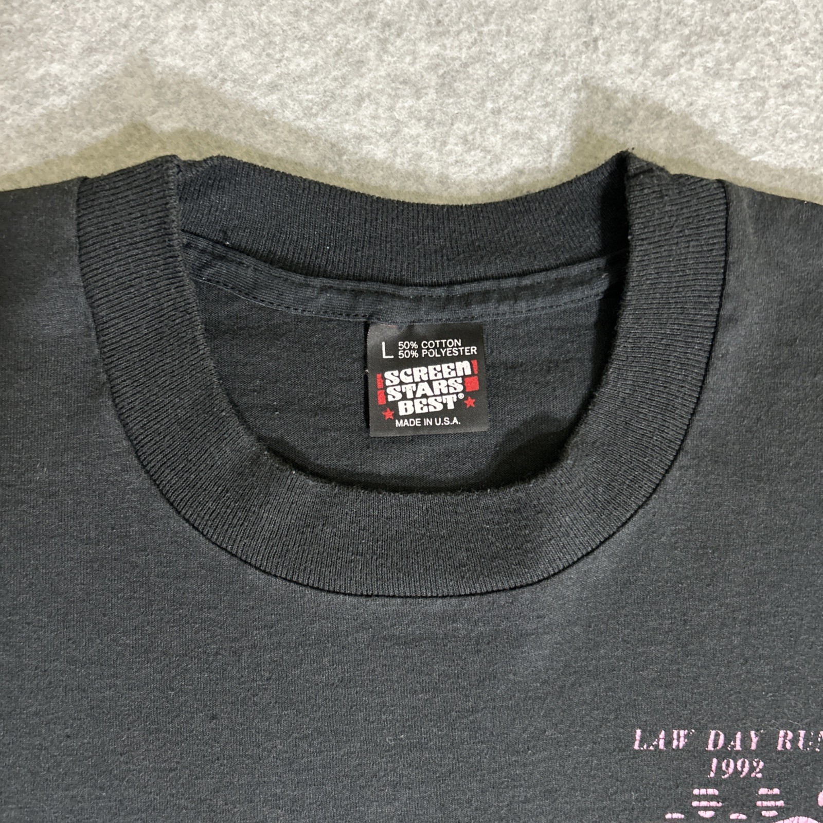 Vtg. 1992 Law Day Run Sacramento Single Stitch Black Tee Large Screen Stars Best gallery