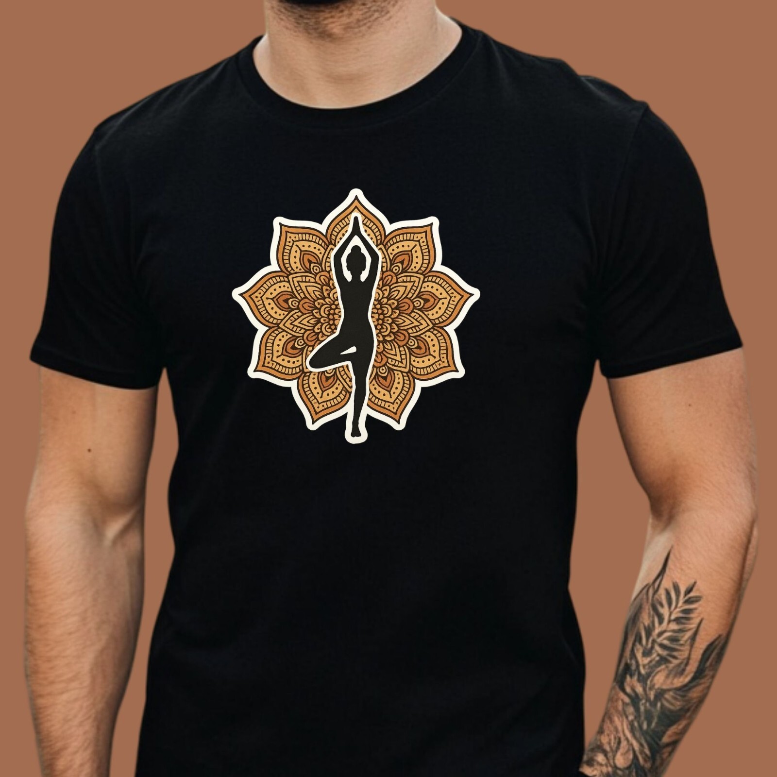 Mens T Shirt Yoga Mandala Motif Spirituality Mindfulness XS to 5XL gallery