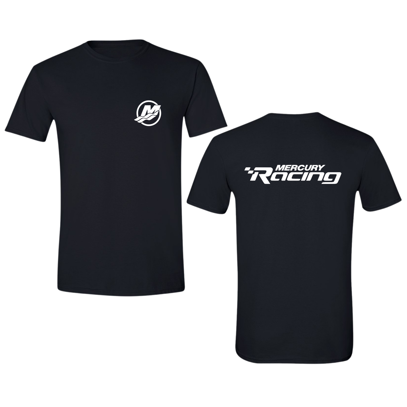 Mercury Mercruiser Boat outboard Racing T-Shirt Free Decal-MORE COLORS INSIDE!! gallery