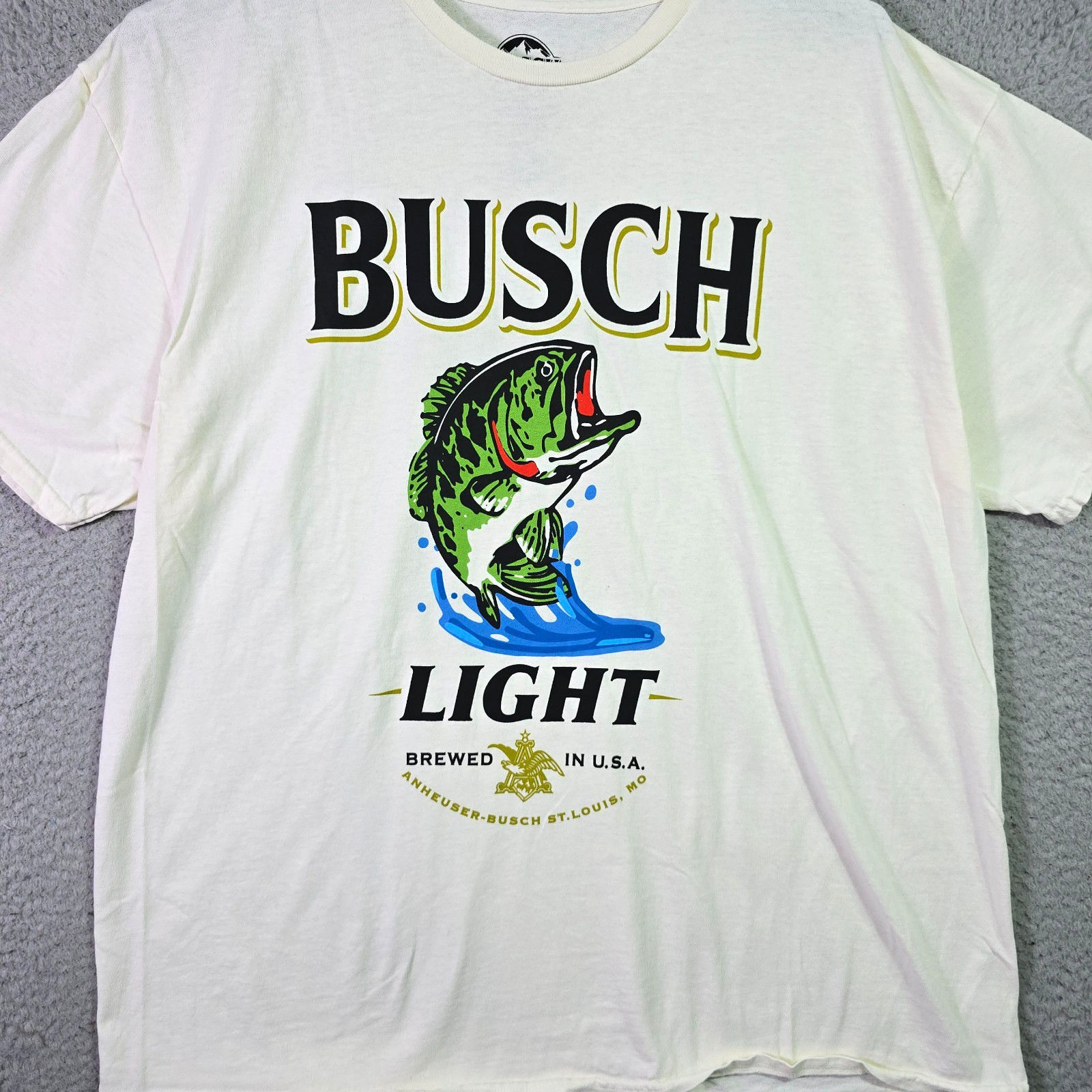 BUSCH LITE BEER T Shirt Men 2XL XXL WHITE BREW FISHING BASS Casual Outdoor NWT gallery