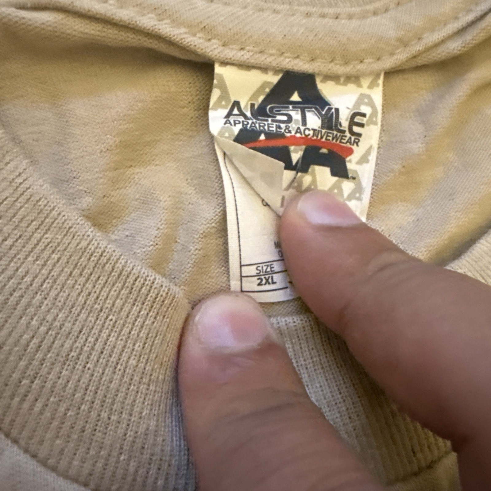 2xL Beige 5 PACK AAA 1301 ALSTYLE MENS PLAIN SHORT SLEEVE T SHIRT CASUAL SHIRTS gallery